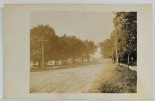 RPPC Tree Line Street View in Town Dirt Road Postcard S7 picture