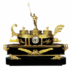 Prince Joachim Murats inkwell with clock