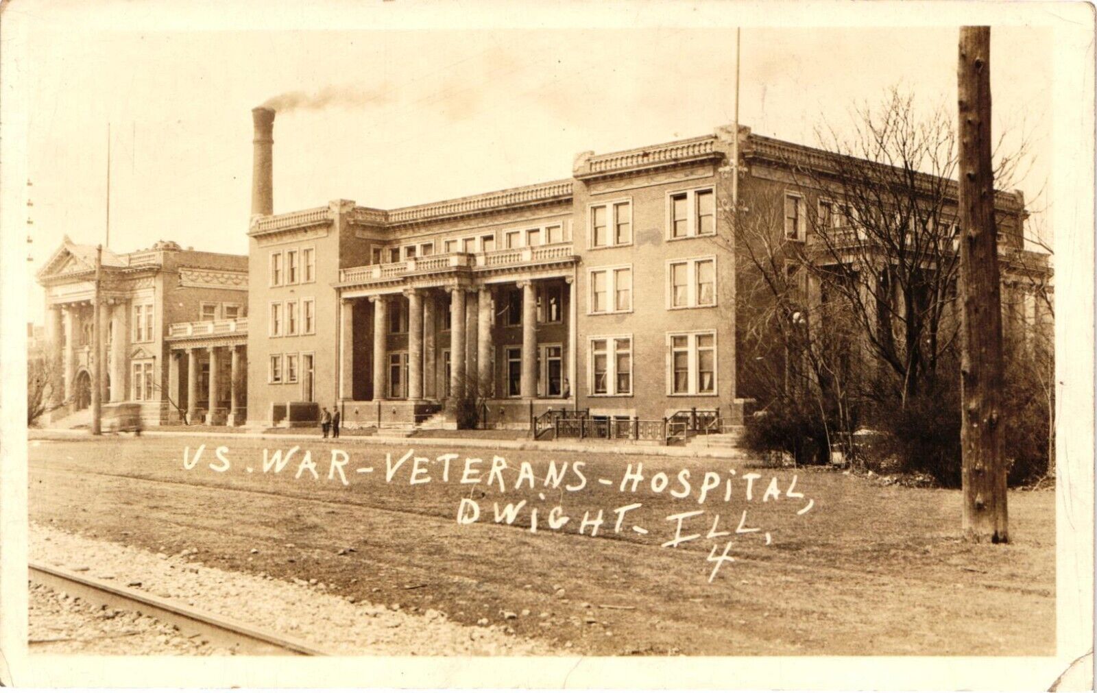 Vintage Postcard- 4. US war veterans hospital, Dwight Illinois. Unused 1905. RP.