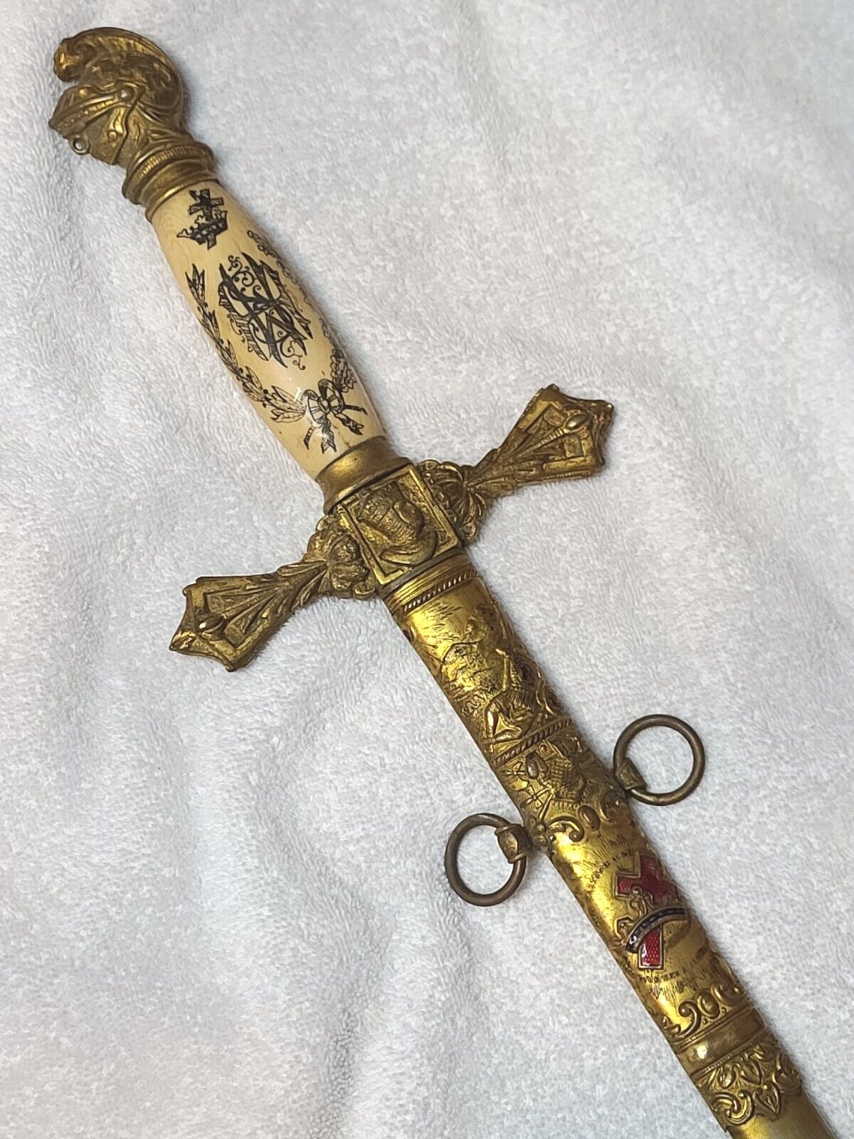 Antique Masonic Knights Templar K.T. Ornate \'Named\' Victorian Ceremonial Sword