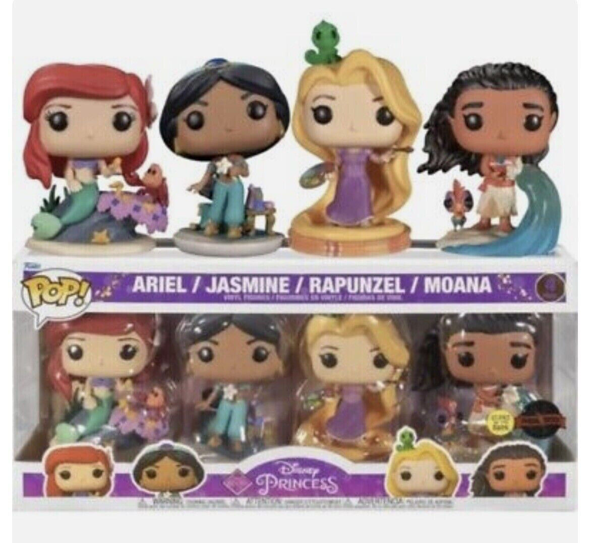 Funko POP Disney Ultimate Princess Collection 4 PK Ariel Jasmine Rapunzel Moana