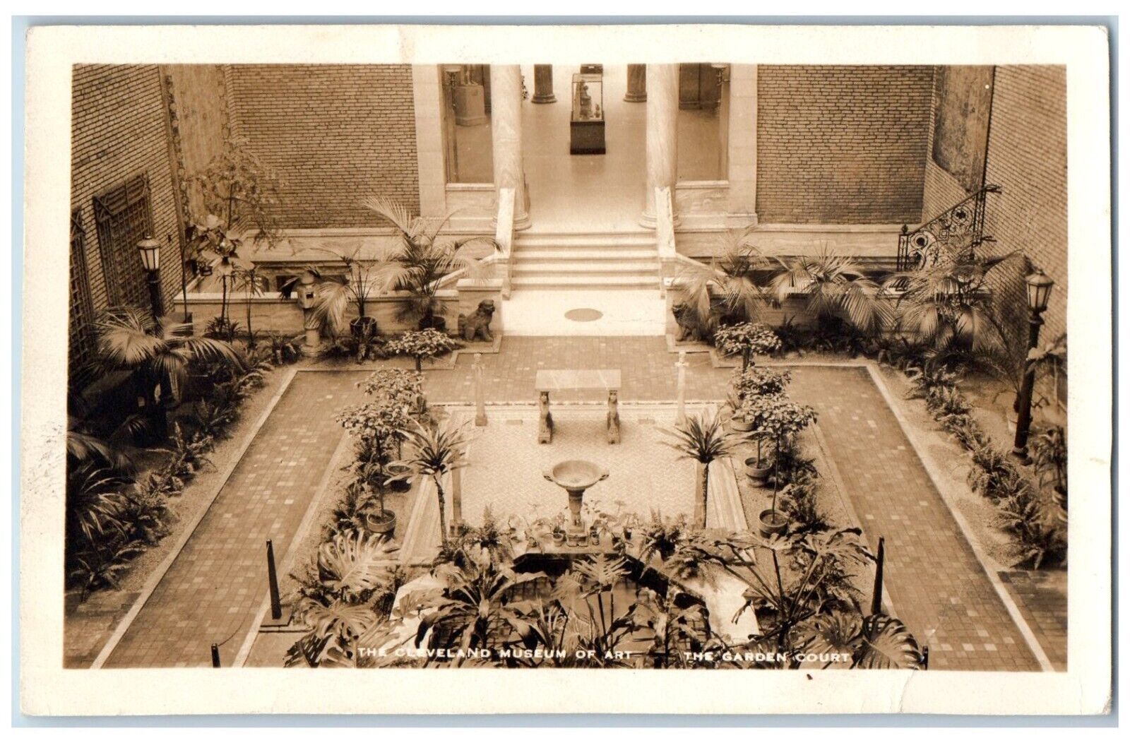 Cleveland Ohio Postcard RPPC Photo The Cleveland Museum Of Art The Garden Court