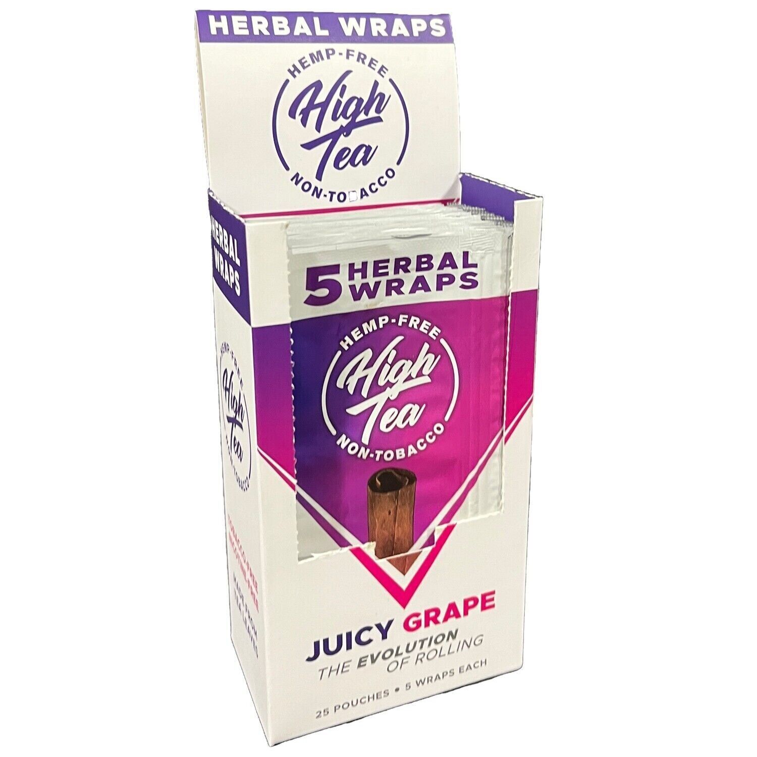 High Tea All Natural Herbal Smoking Wraps - Juicy Grape - Made from Tea Leaves