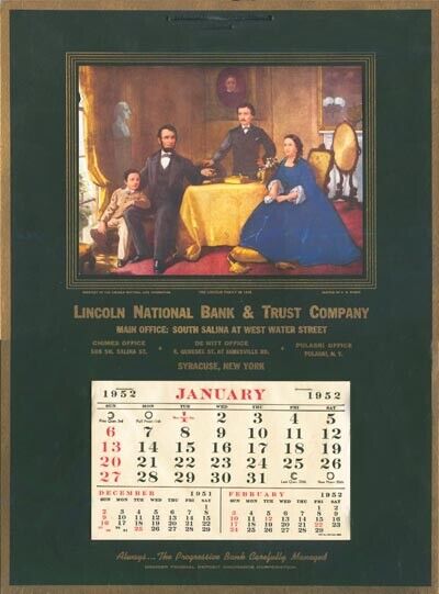 Lincoln Family In 1865 - Advertising Art Calendars