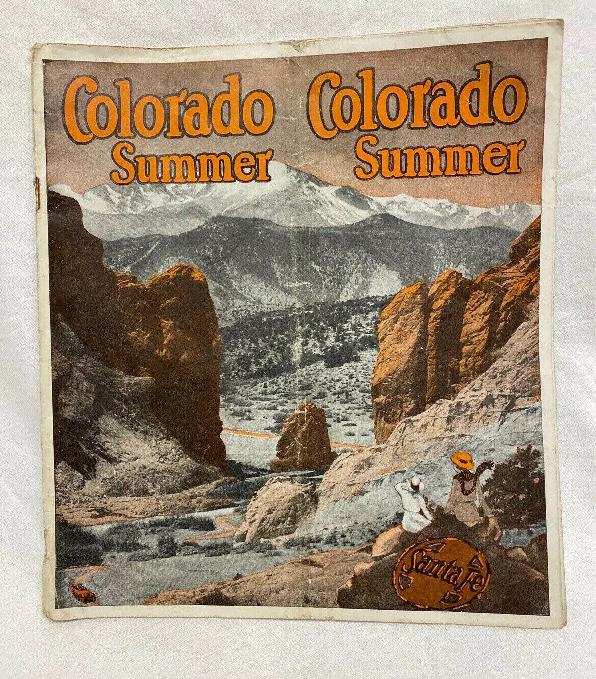 Vintage 20s 30s Colorado Summer Map Travel Booklet Brochure Advertising