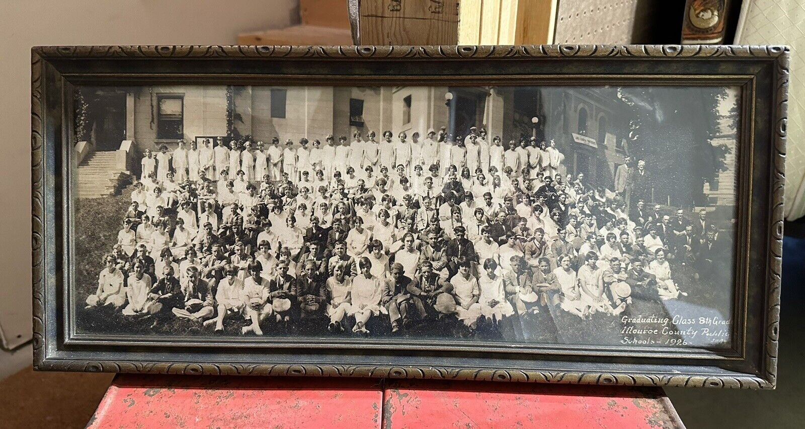 Vintage Antique 1926 Panoramic Photograph Bloomington Indiana School Graduation