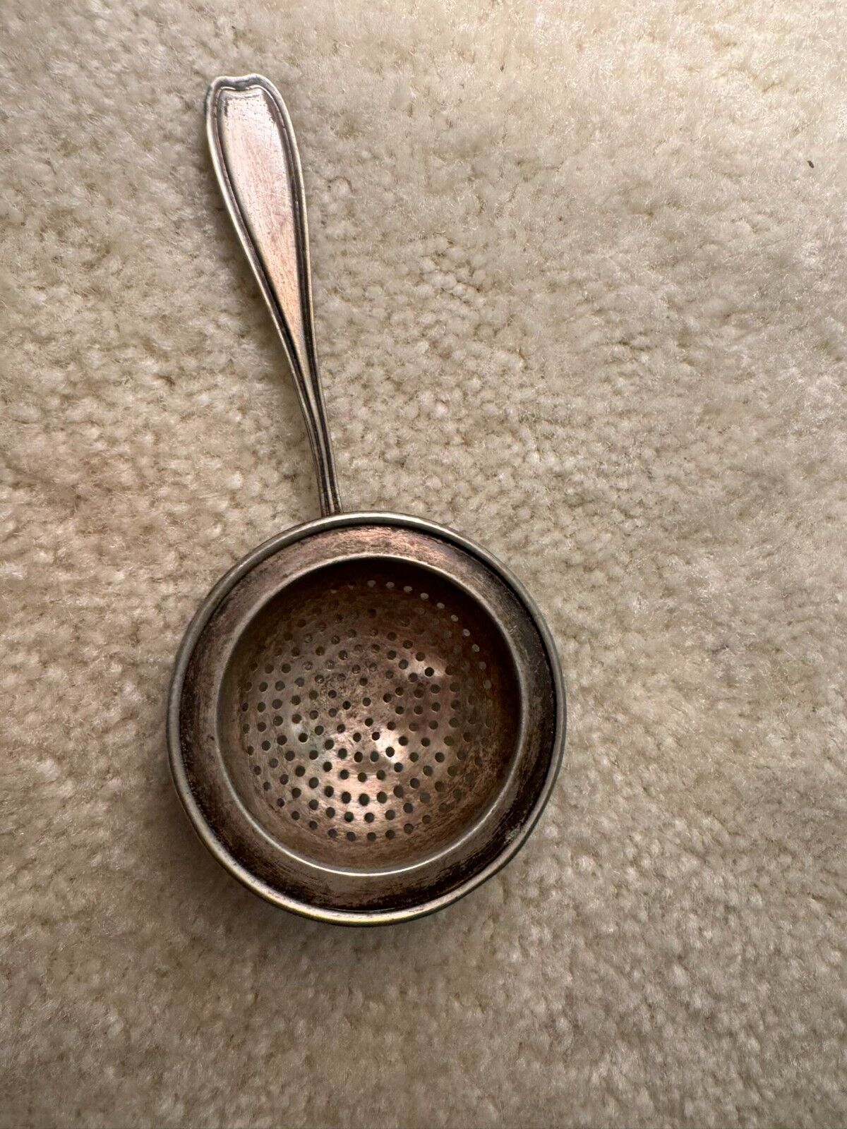Vintage 1920s Sheffield Silver Plate Tea Strainer Made in England 6\