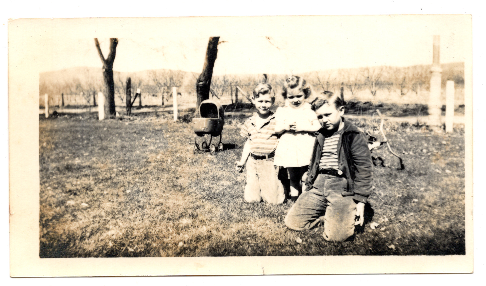 Antique/Vintage Snapshot of Children Outside 