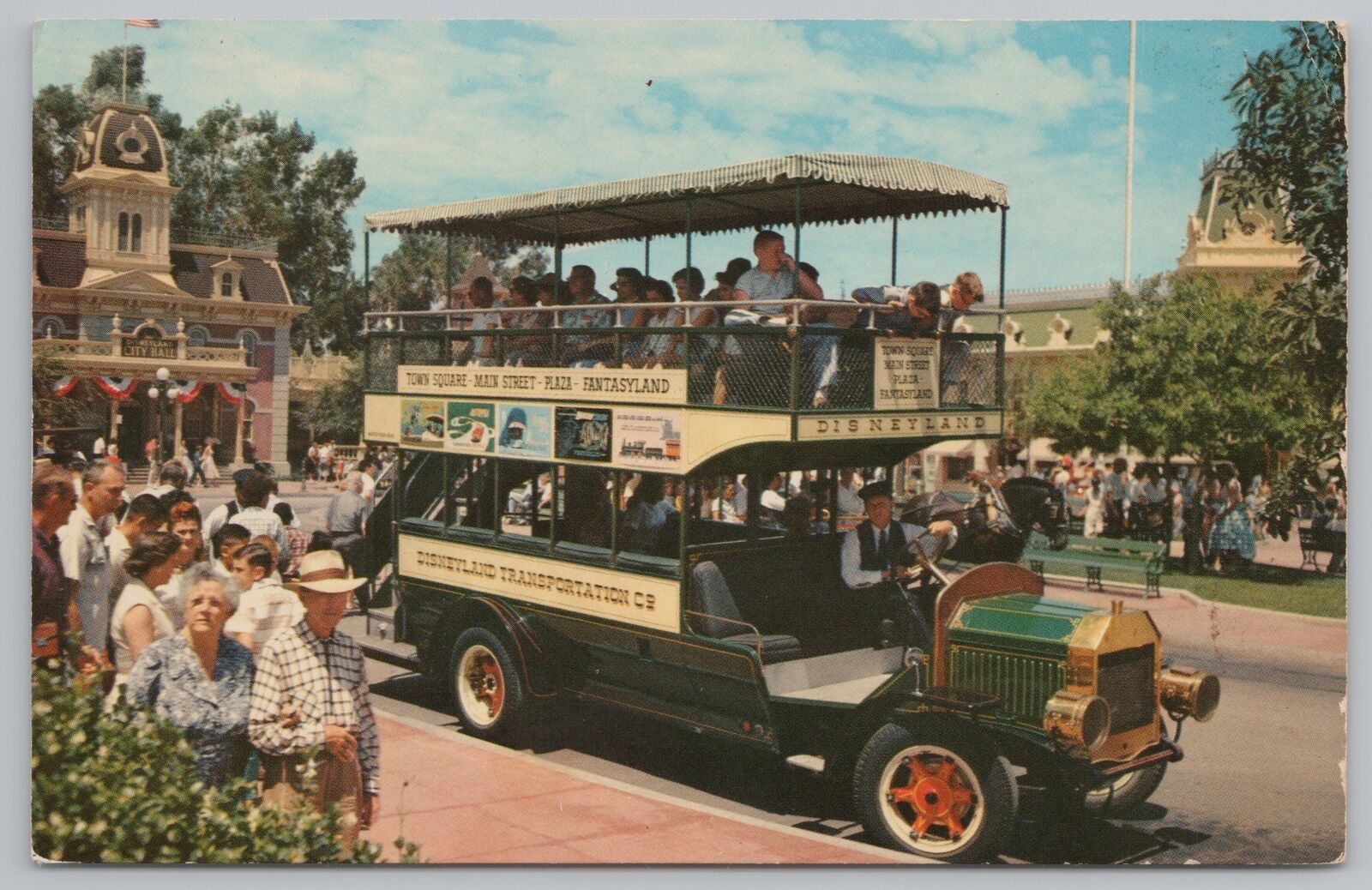 Theme Park & Expo~Disneyland Omnibus @ Disneyland~Vintage Postcard