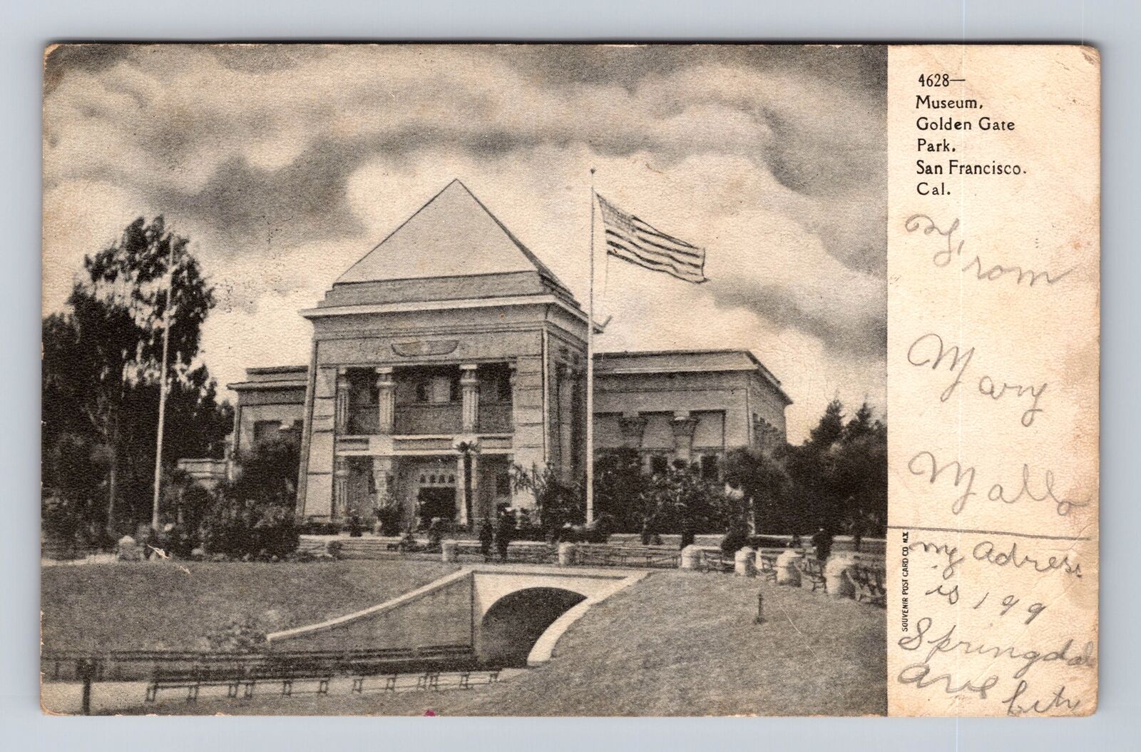 San Francisco CA-California, Museum, Golden Gate Park, Vintage c1906 Postcard