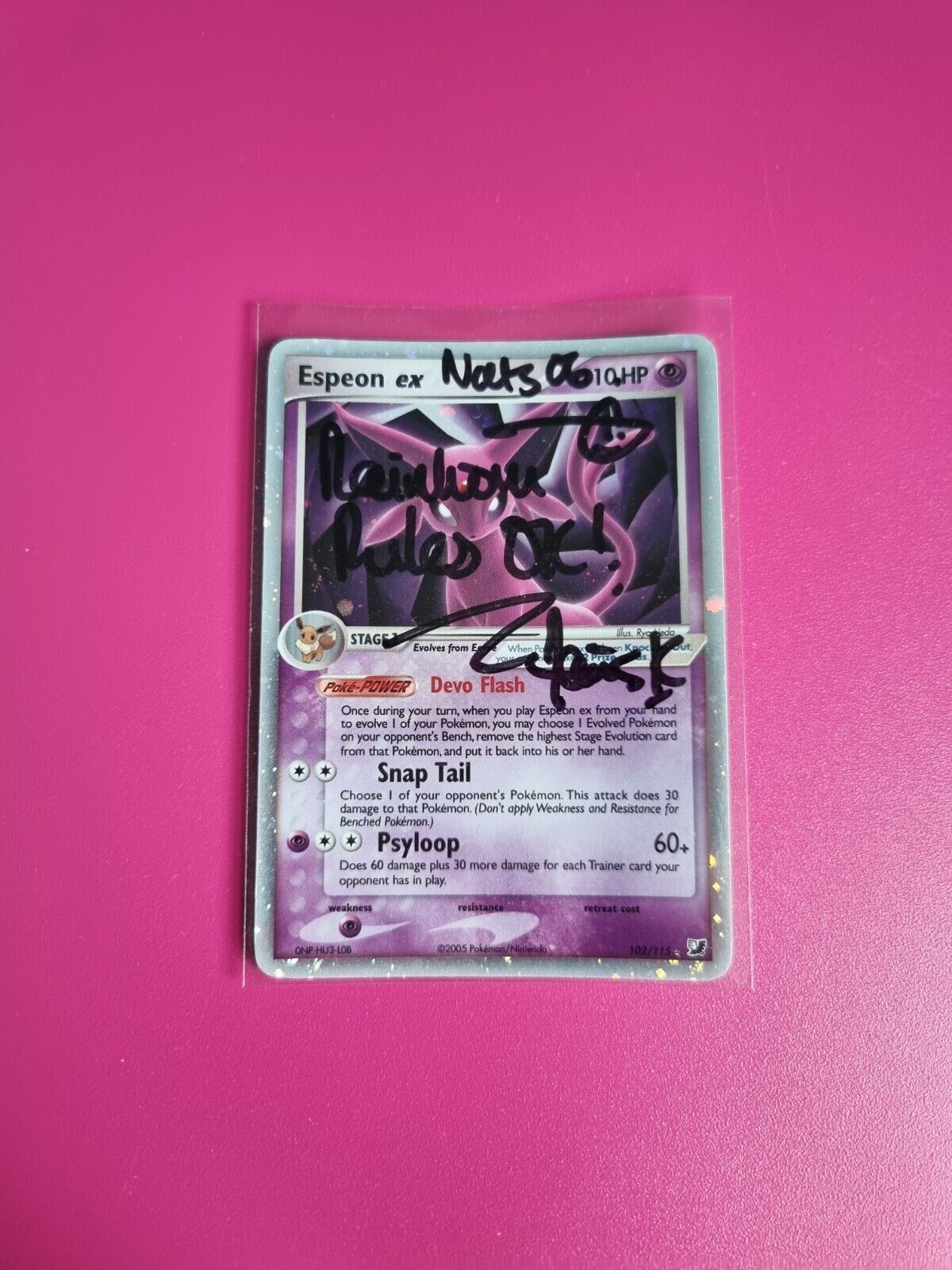 Pokemon Espeon EX Unseen Forces 102/115 Signed Near Mint
