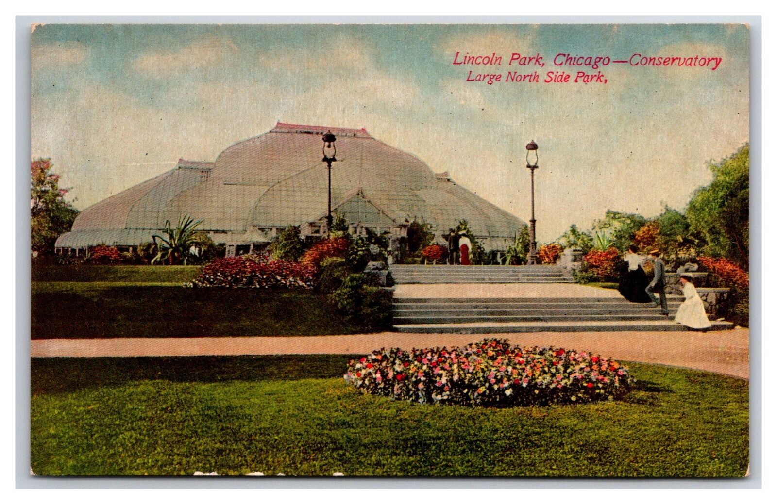 Chicago IL-Illinois, Conservatory, Lincoln Park ~ Victorian tourists ~ UNPOSTED