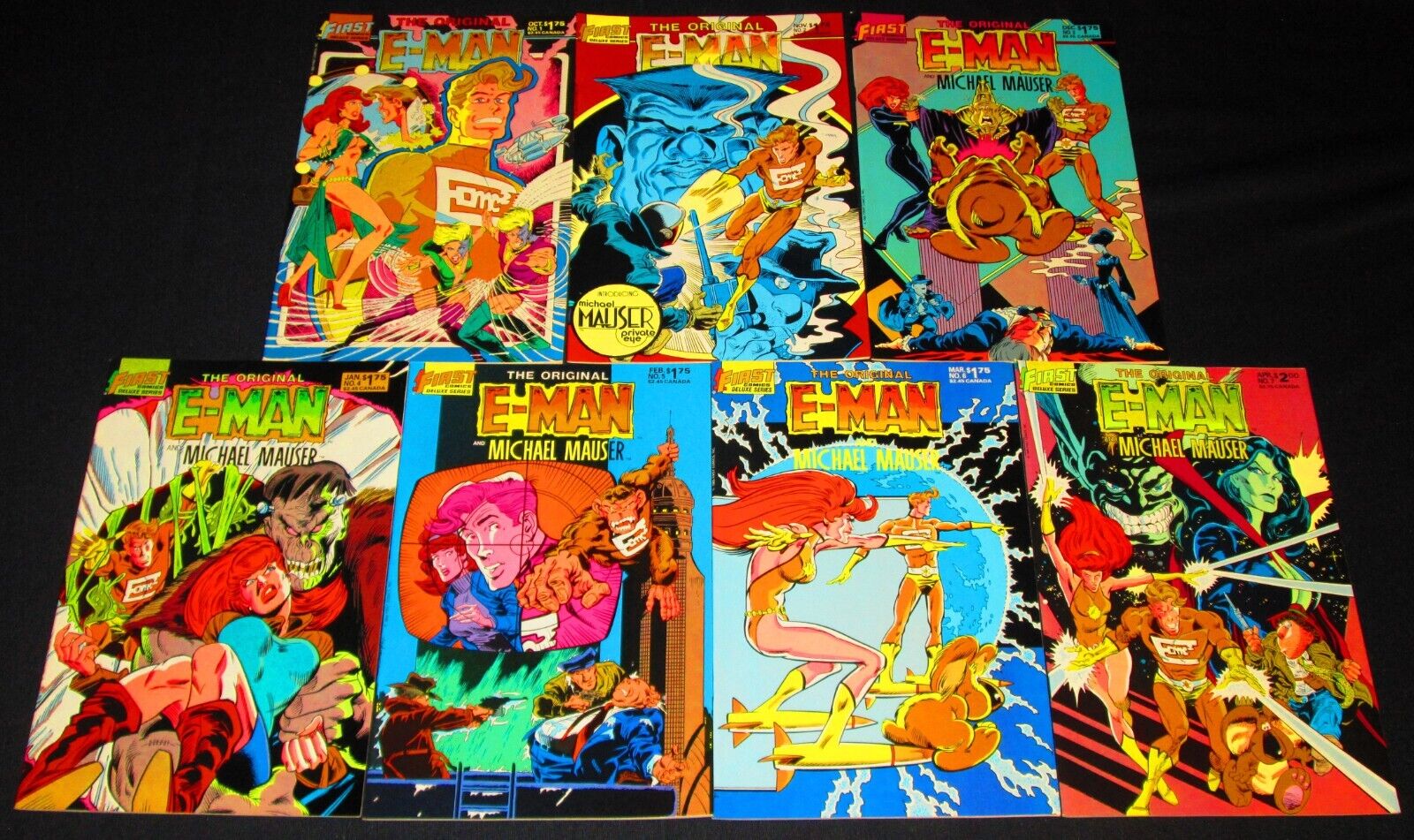 ORIGINAL E-MAN Issues 1-7 ~ COMPLETE SERIES [First Comics 1985] NM- or Better