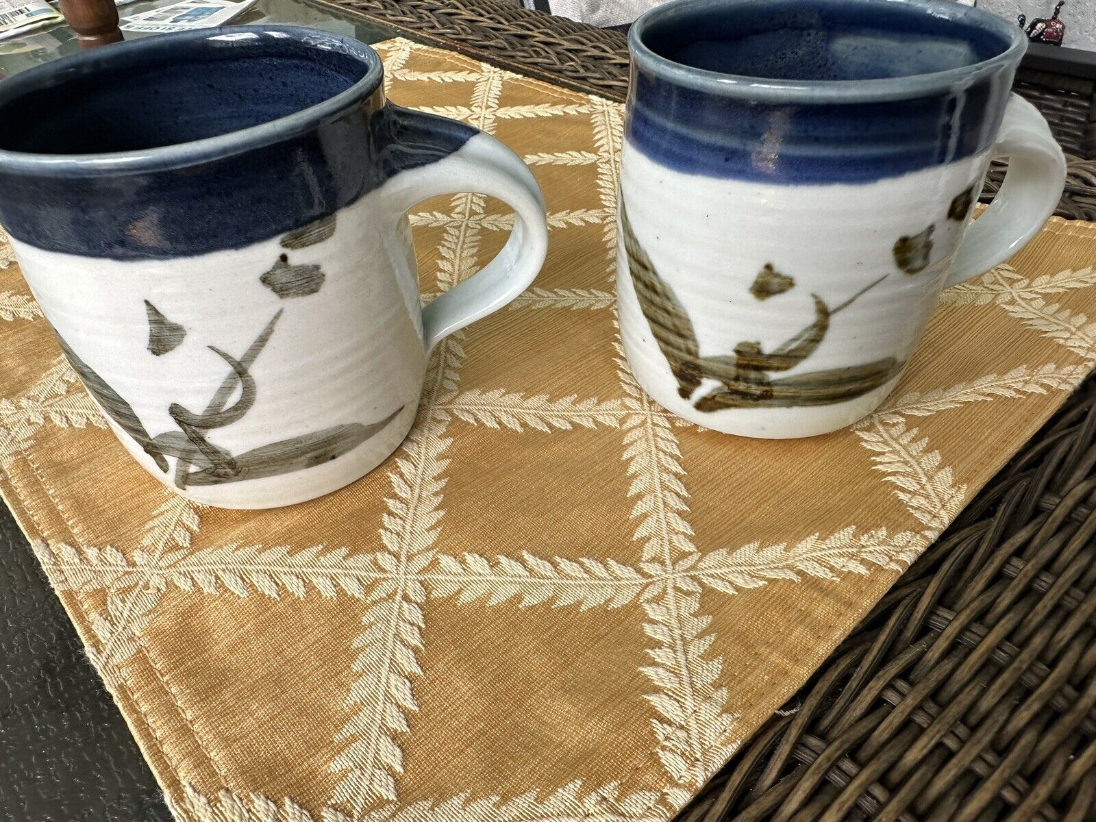 Vtg.handcrafted Lydia Ying Signed Coffee Mugs