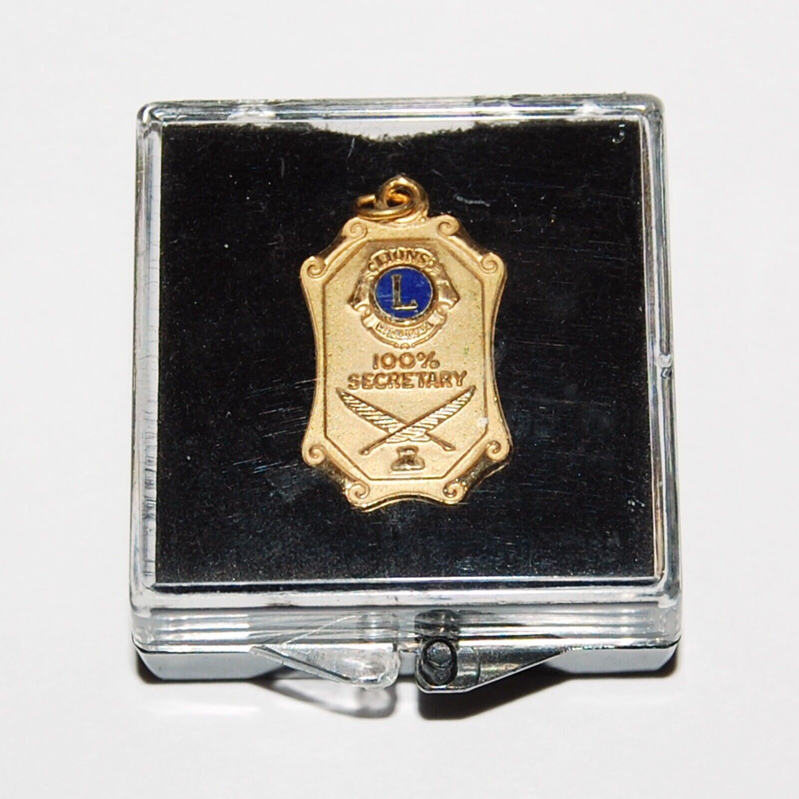 Vintage Award Pendant Charm Dangler 100% Lions Club Secretary