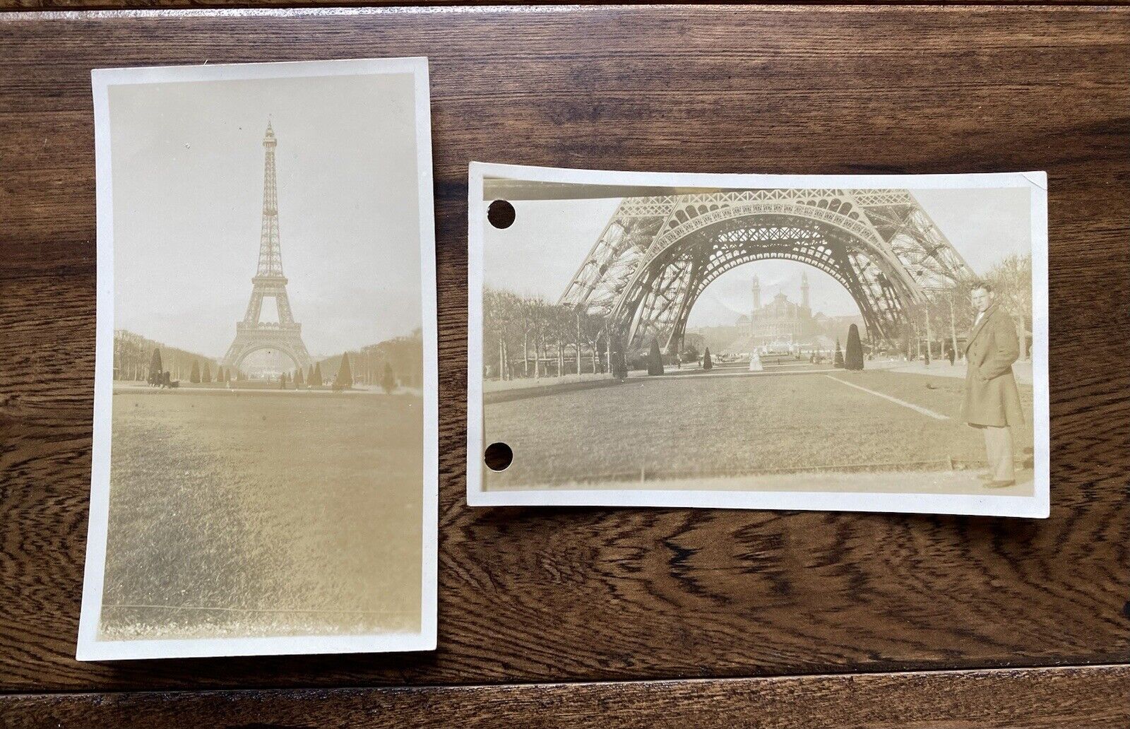 Paris Eiffel Tower Original Snapshots 2 Antique Vintage Photos