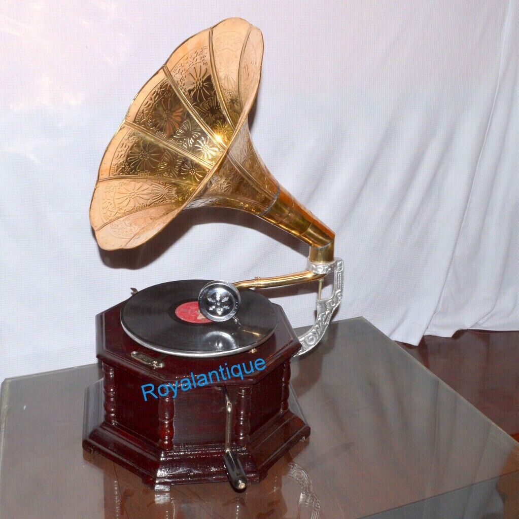 HMV Working Gramophone Player Phonograph Gramophone Vintage look Vinyl Recorder