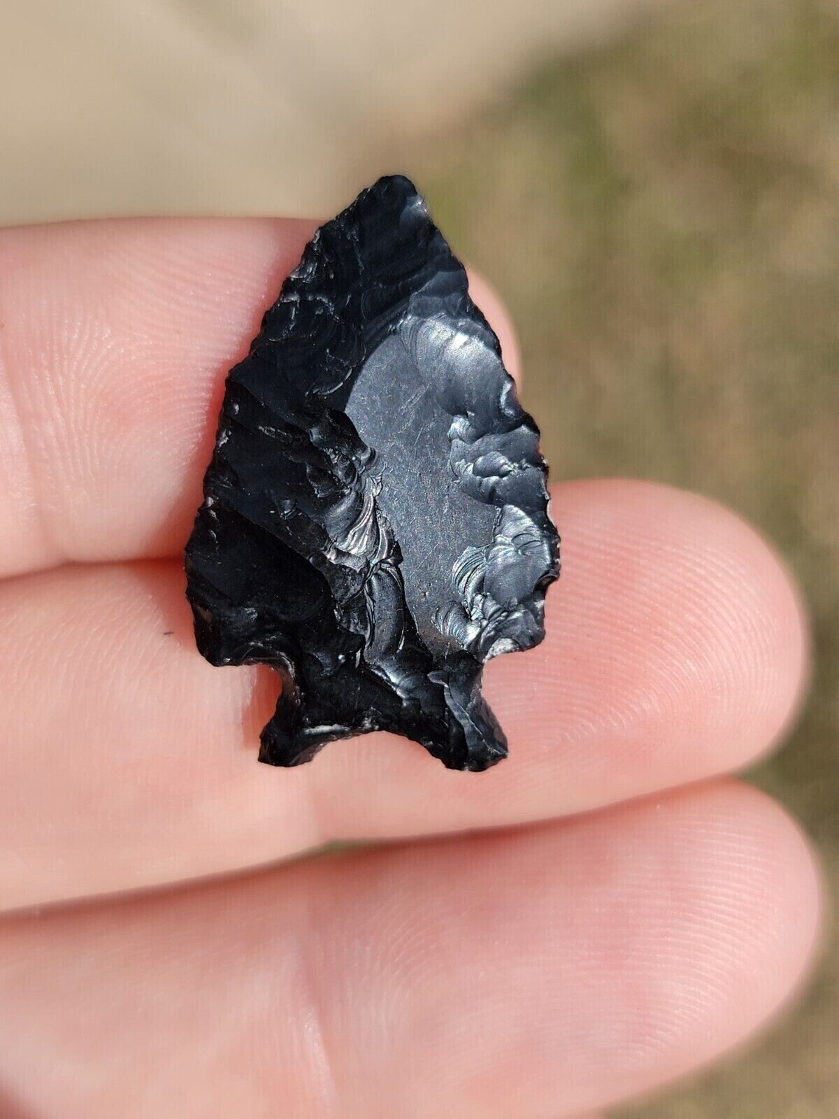 Oregon Elko Eared Obsidian Native American Indian Arrowhead Artifact
