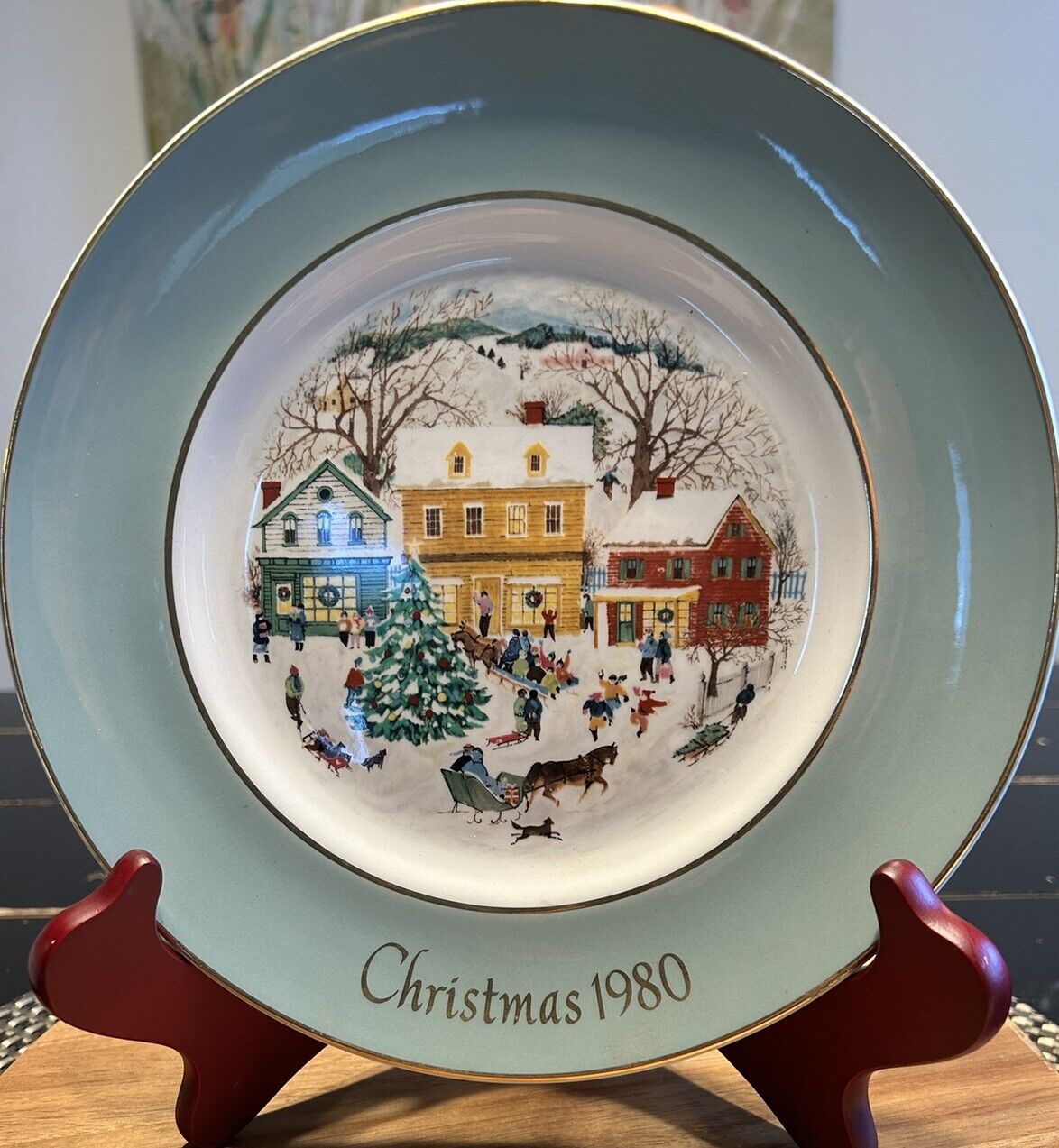 Avon Christmas Plate 1980 Country Christmas Eighth Edition Enoch Wedgwood 