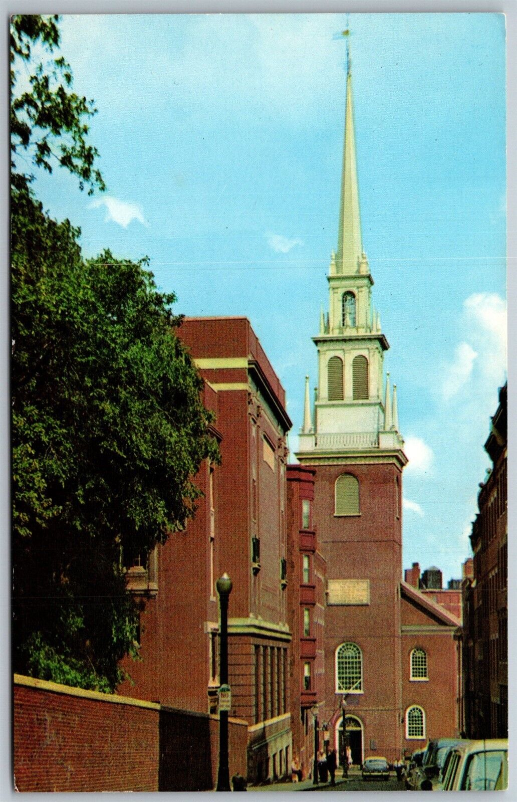 Vtg Boston Massachusetts MA Historic Old North Church Salem Street View Postcard