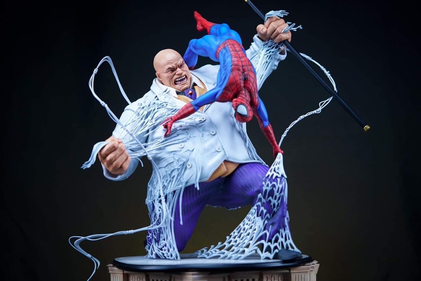 Custom Marvel 1/4 Spider-Man Vs Kingpin Figure Statue Diorama Only 50 Made RARE