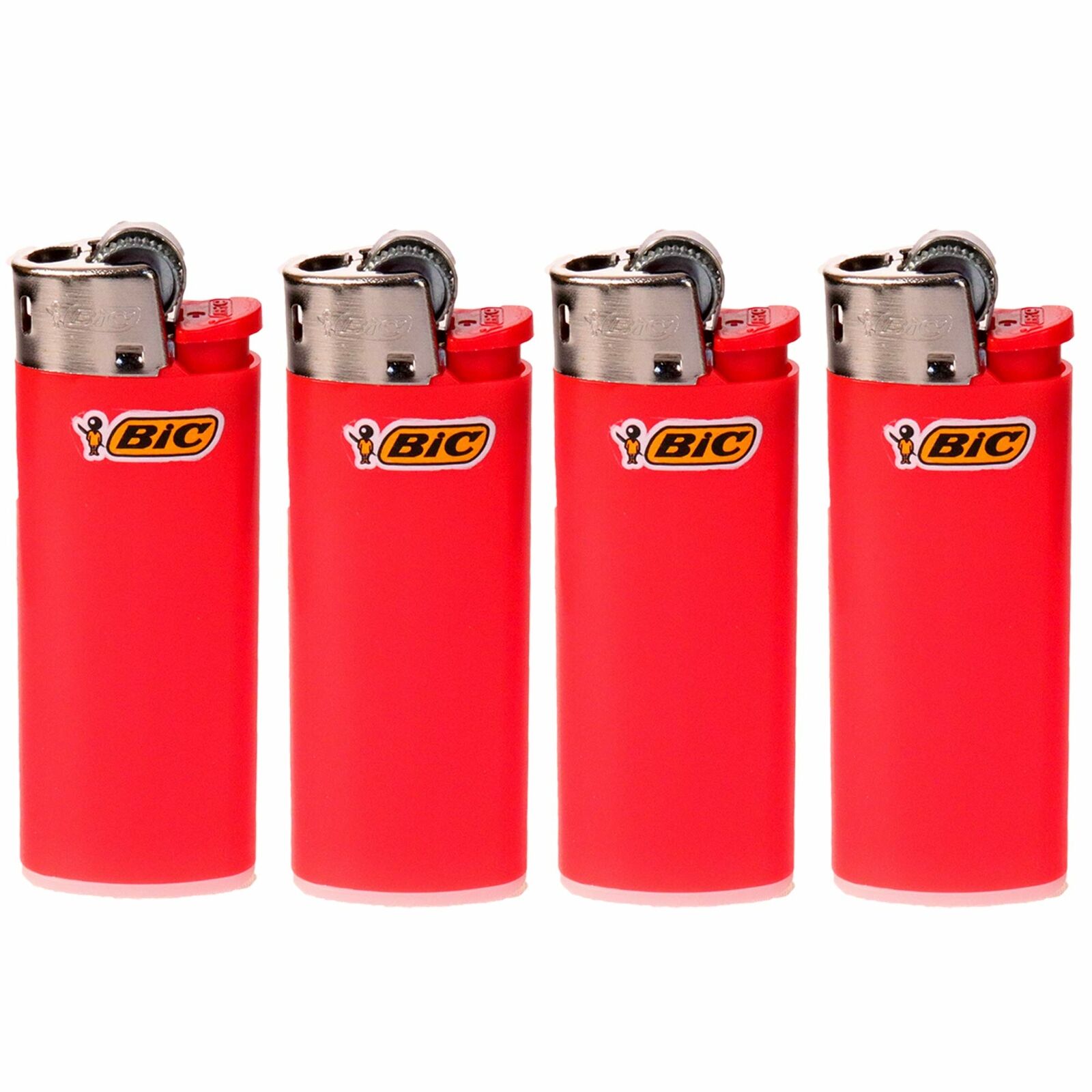 4 - Red Mini Bic Lighters 