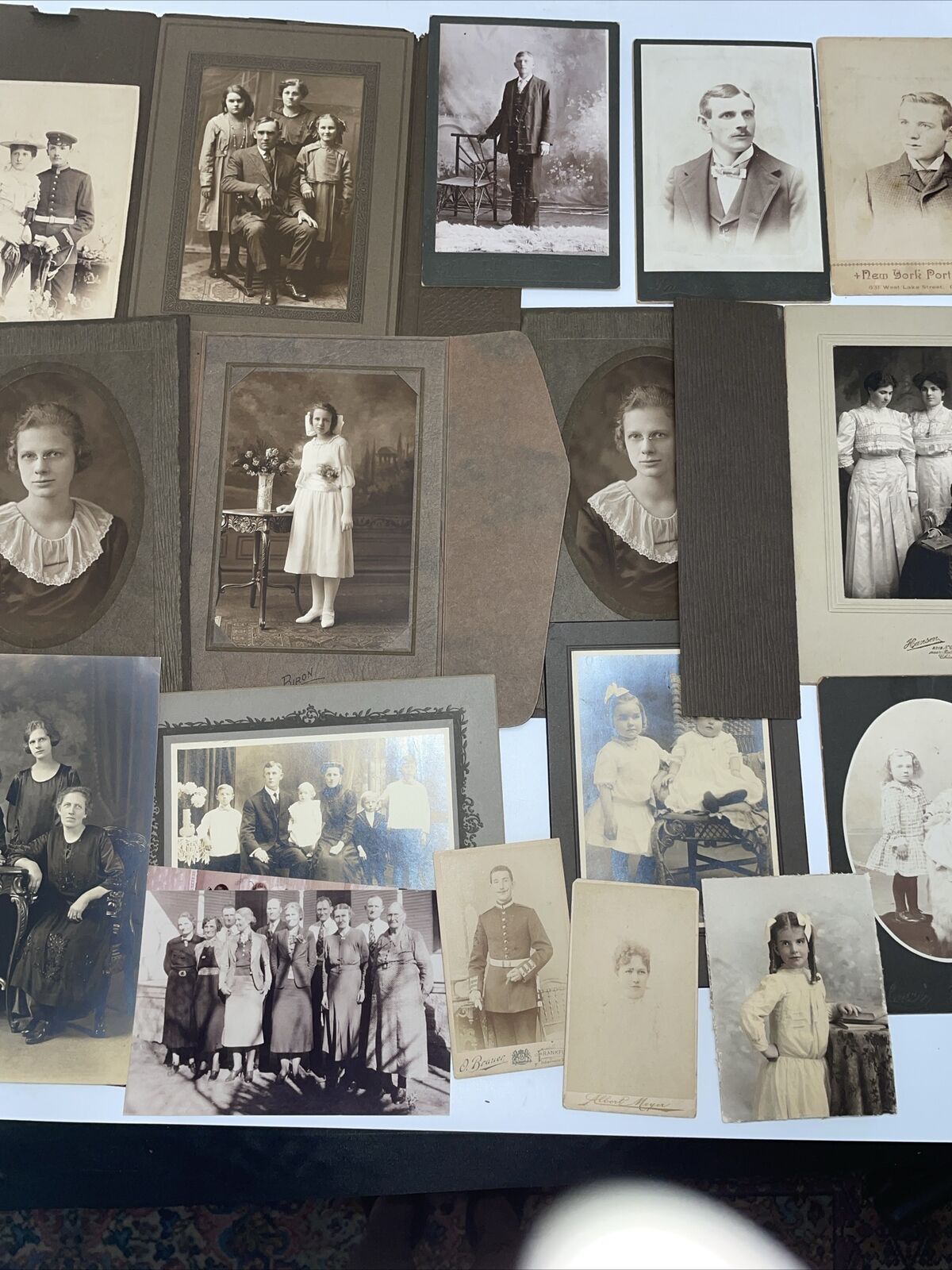 Lot of 15 Antique Studio Photos/ Cabinet Cards,  Some Identified, Men, Children