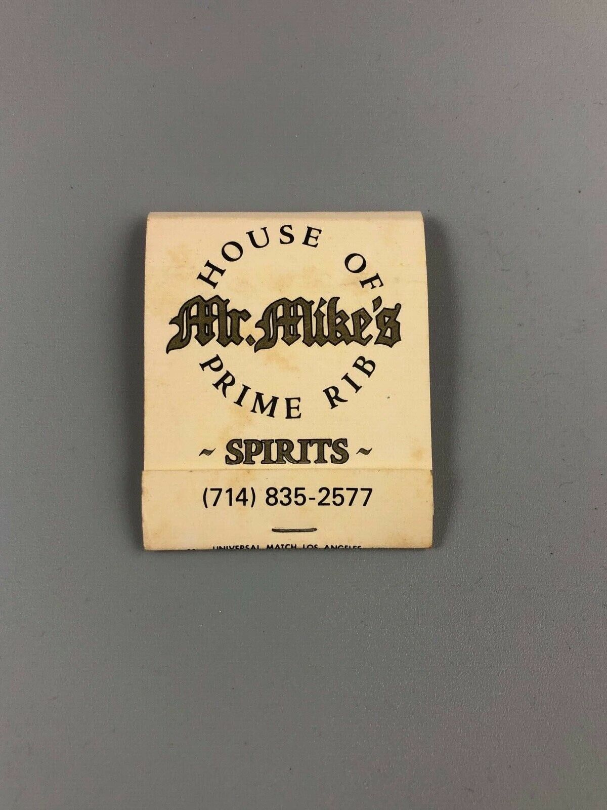 Mr.Mike's House of Prime Rib Matchbook Book Santa Ana, California Restaurants