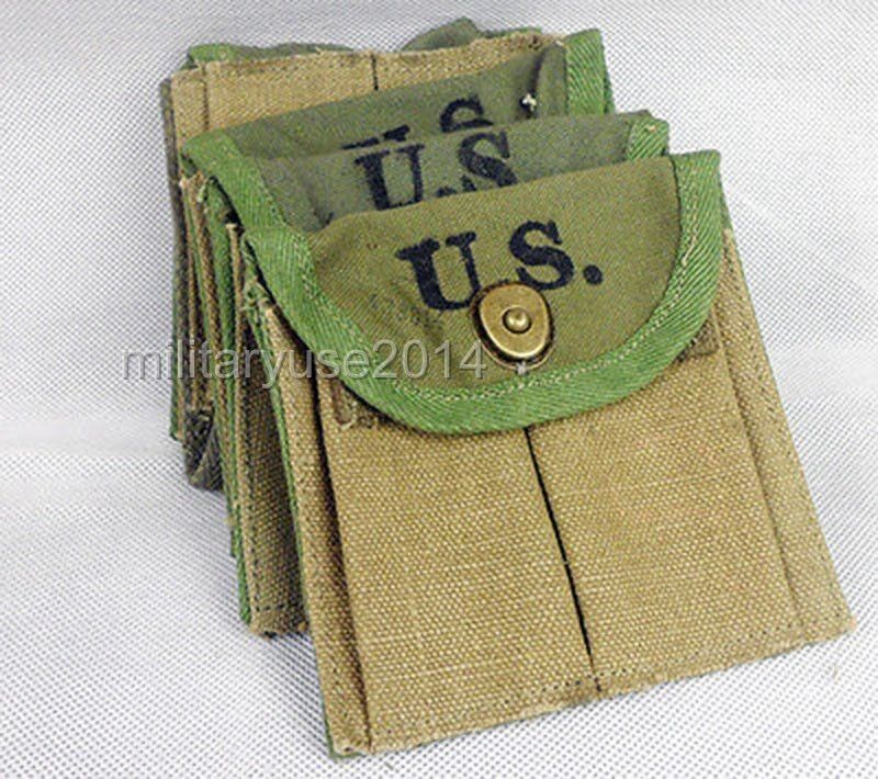 5PCS WWII US M1 CARBINE AMMUNITION POUCH BAG buttstock pouch