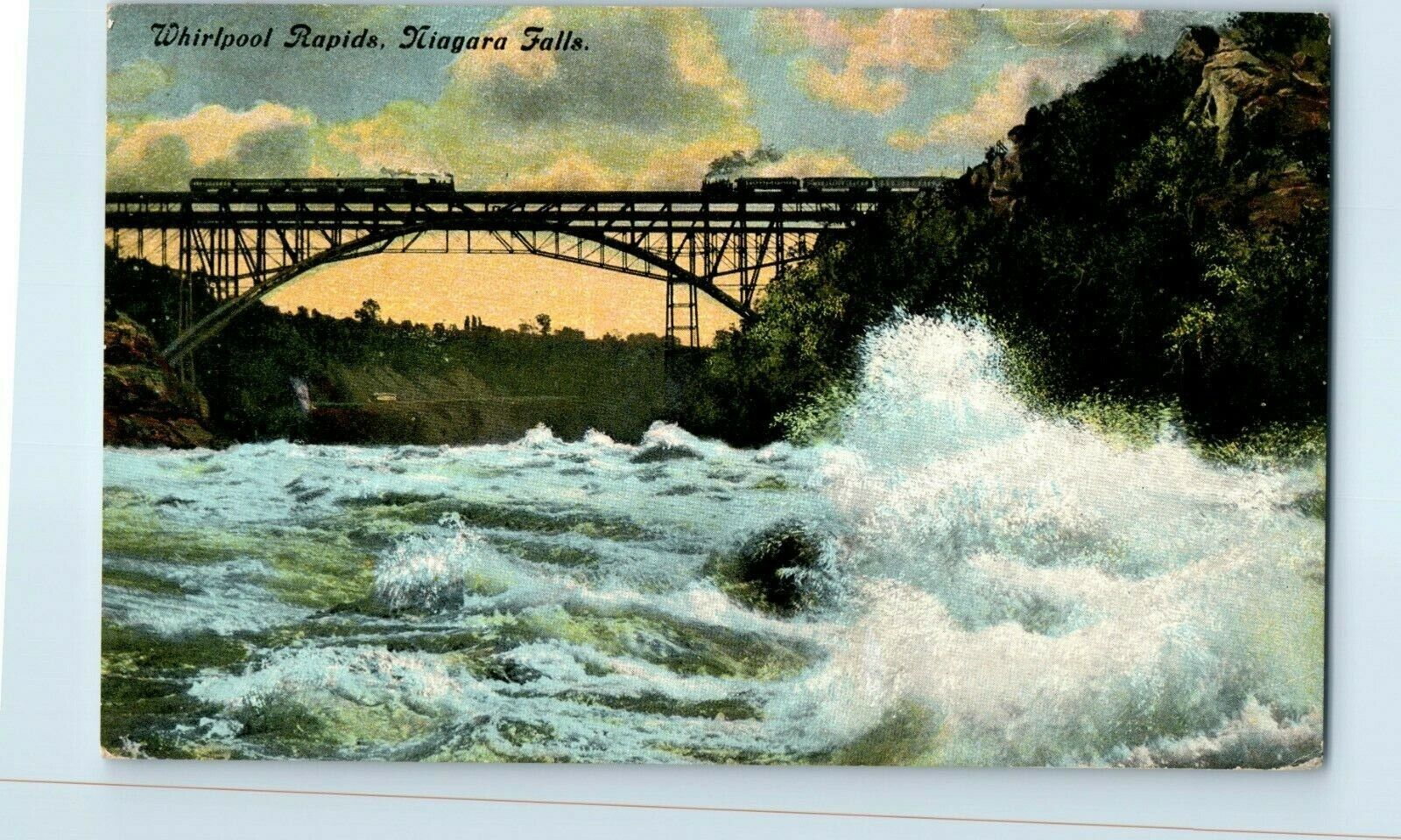 Whirlpool Rapids below Single Arch Steel Bridge Niagara Falls Postmarked 1910