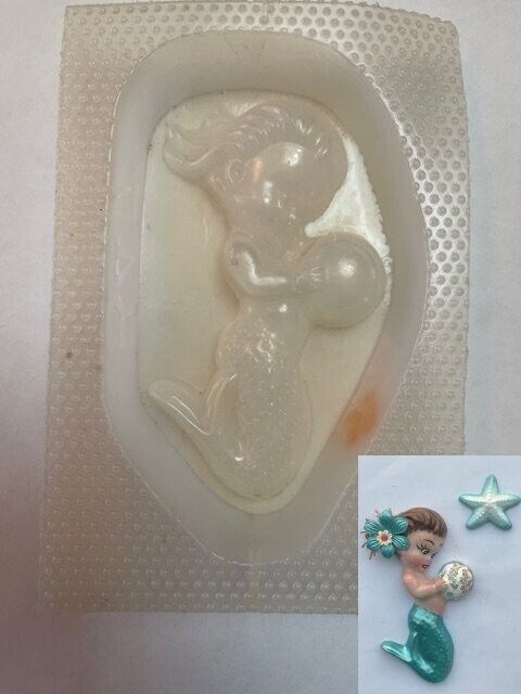 Clear Plastic MOLD - Mermaid Baby Wall Plaque -Chalkware or Resin