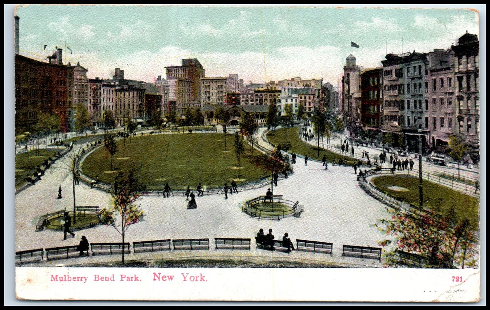 Postcard Mulberry Bend Park New York City NY S47