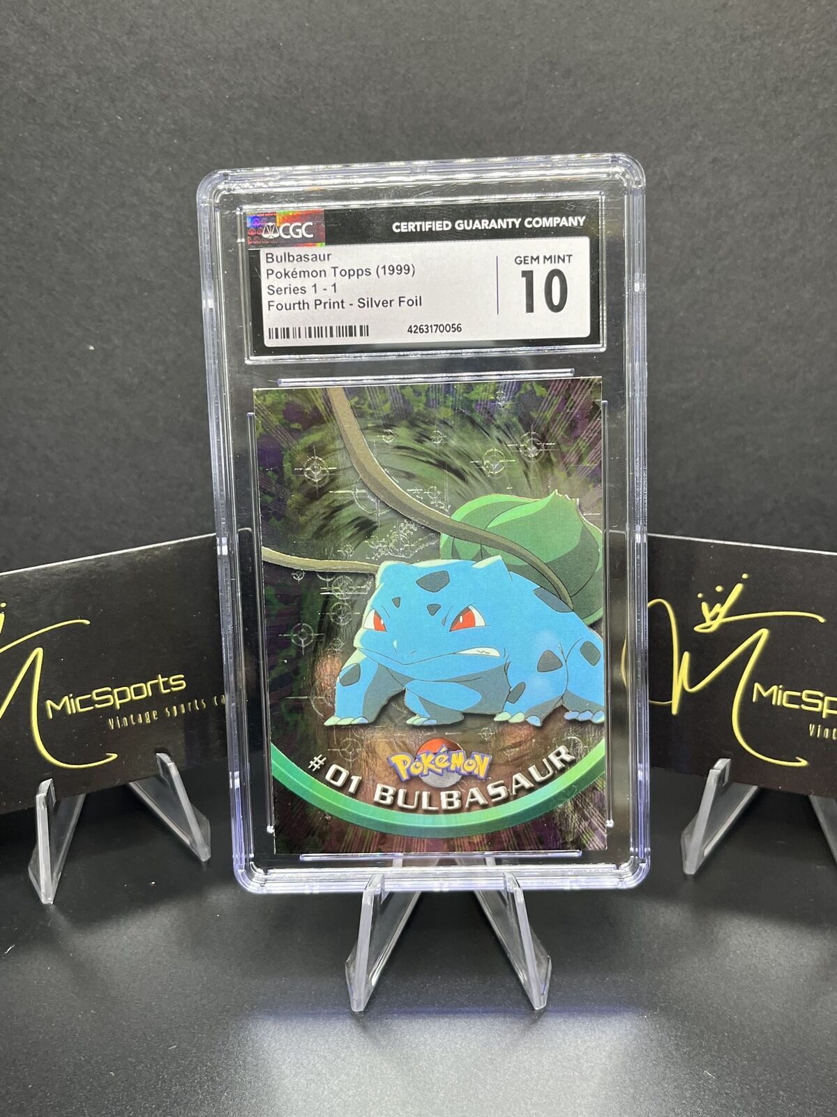 1999 Topps Pokemon Bulbasaur #01 Silver Foil CGC 10