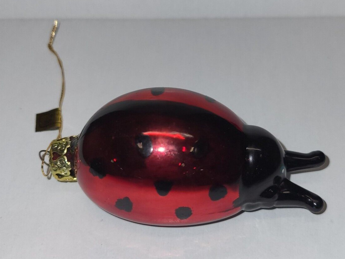 Vintage Ladybug Blown Glass Christmas Ornament LADYBUG LOVE  