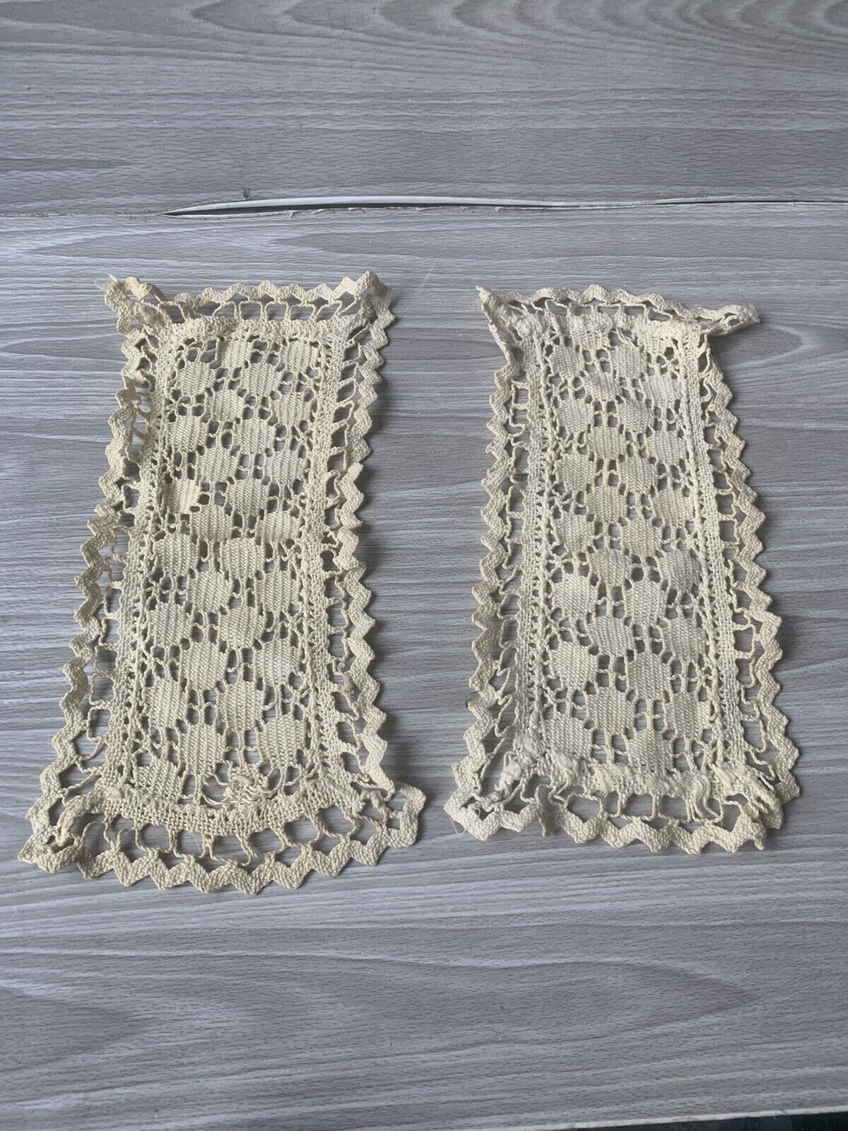 2 Vintage Handmade Crochet Lace Doily Doilies