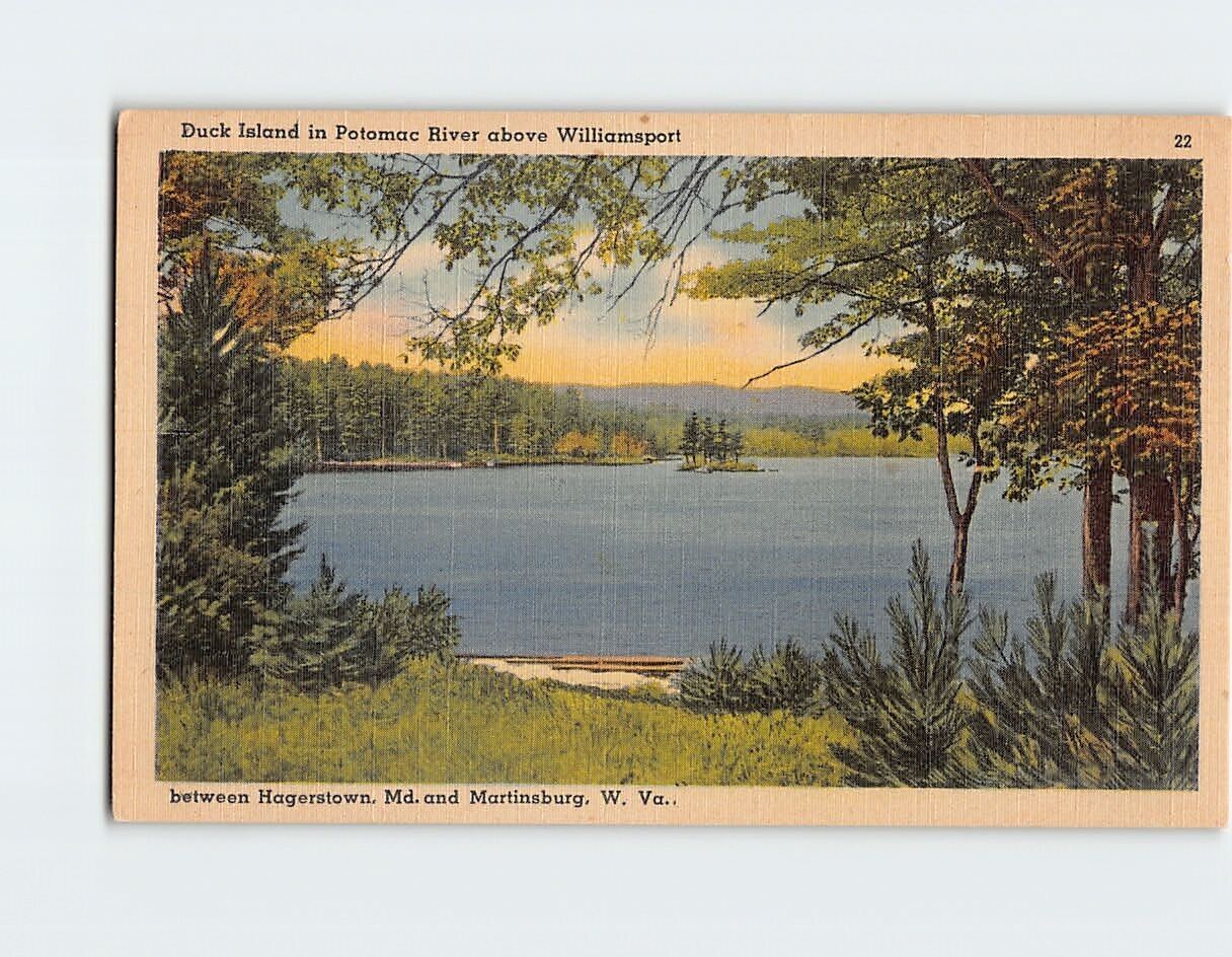 Postcard Duck Island in Potomac River USA