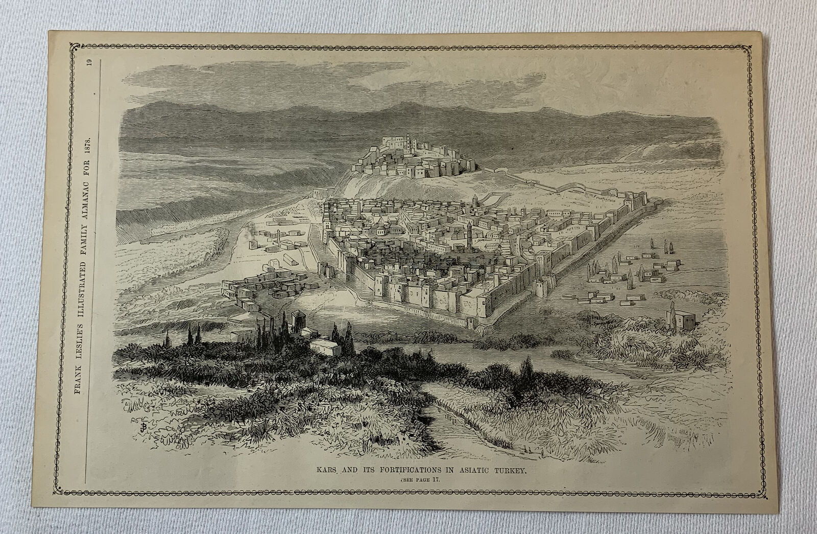 1878 magazine engraving ~ KARS AND ITS FORTIFICATIONS IN ASIATIC TURKEY