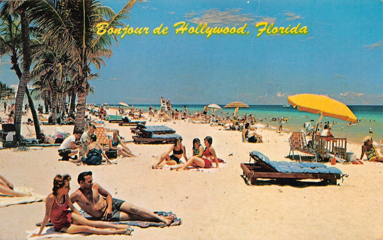 Hollywood FL Florida Beach Bathing Beauty Bikini 1980s Vtg Postcard M10