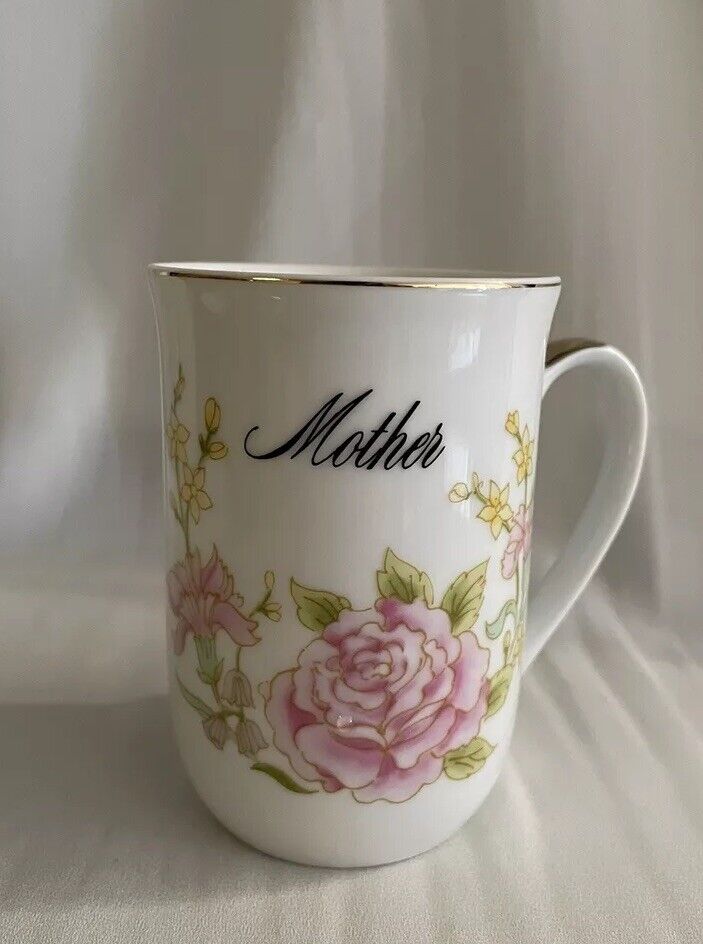 Vintage George Good “Mother” Pink Rose Coffee Tea Mug Cottage Core Pink Rose