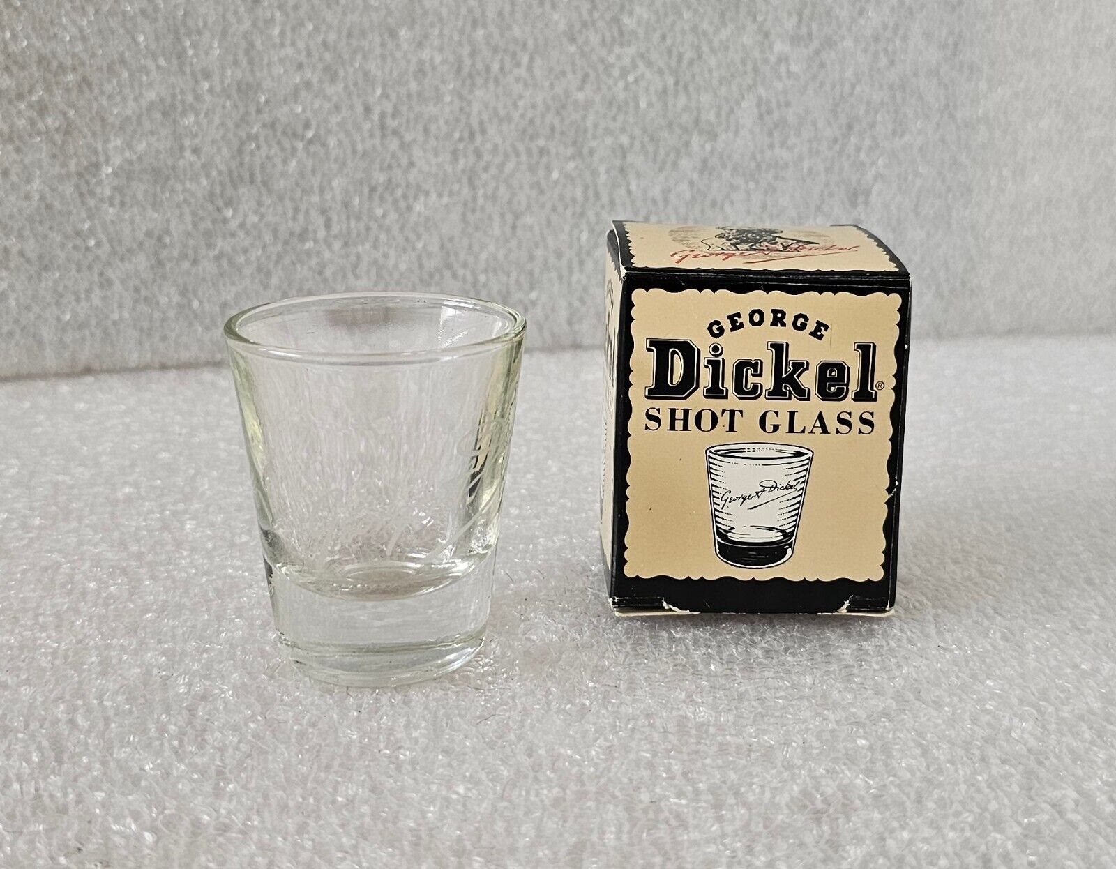 Vintage George Dickel 1995 Signature Etched Whiskey Shot Glass by Libbey NOS