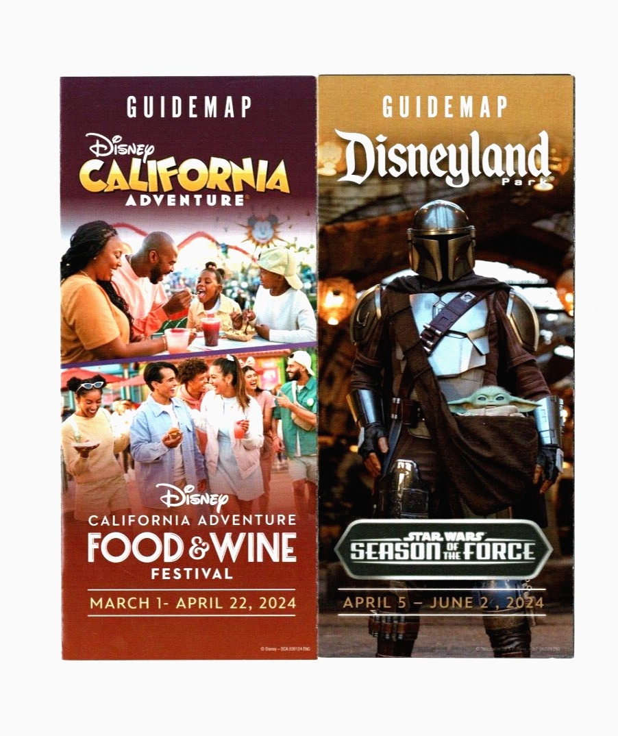Disneyland Star Wars Force Mandalorian & DCA Food Festival Guide Maps June 2024