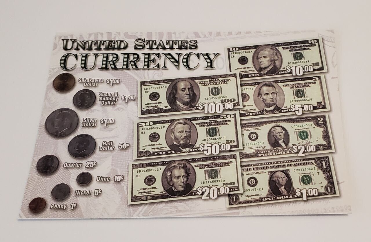 Washington DC United States Currency Postcard Dollars Coins Money Paper Money