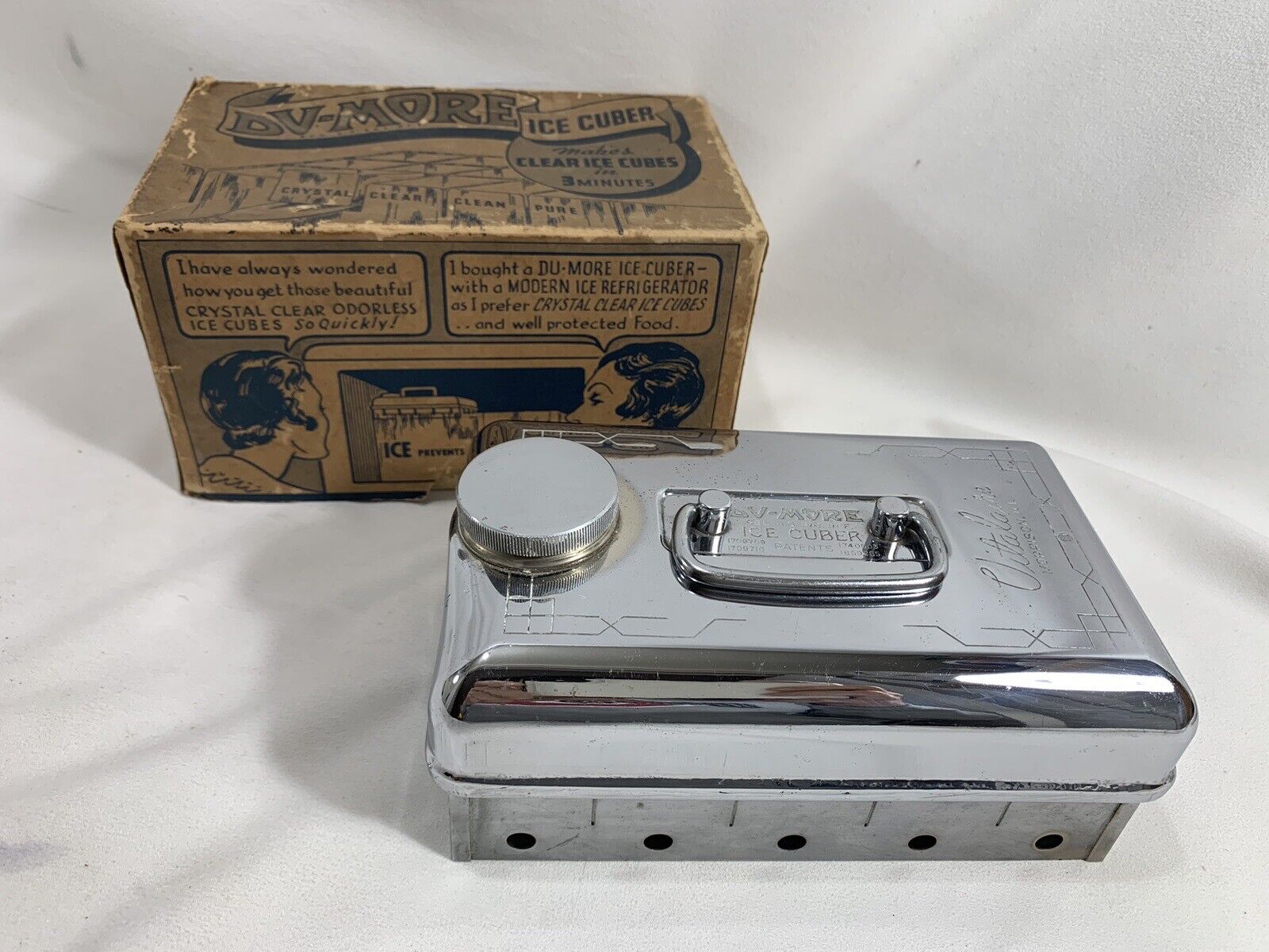 Antique Vintage DV-More Ice Cuber W/Original Box Maker Jos. A Martocello