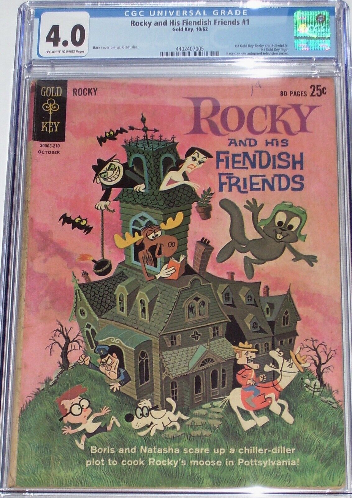 Rocky and His Fiendish Friends #1 CGC 4.0 Oct 1962 1st Rocky and Bullwinkle
