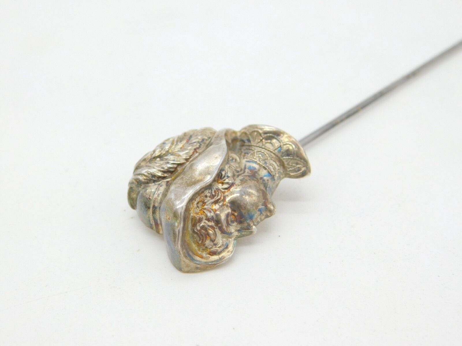 Edwardian Sterling Silver Lady with Hat Hat Pin 1909 Birmingham Antique