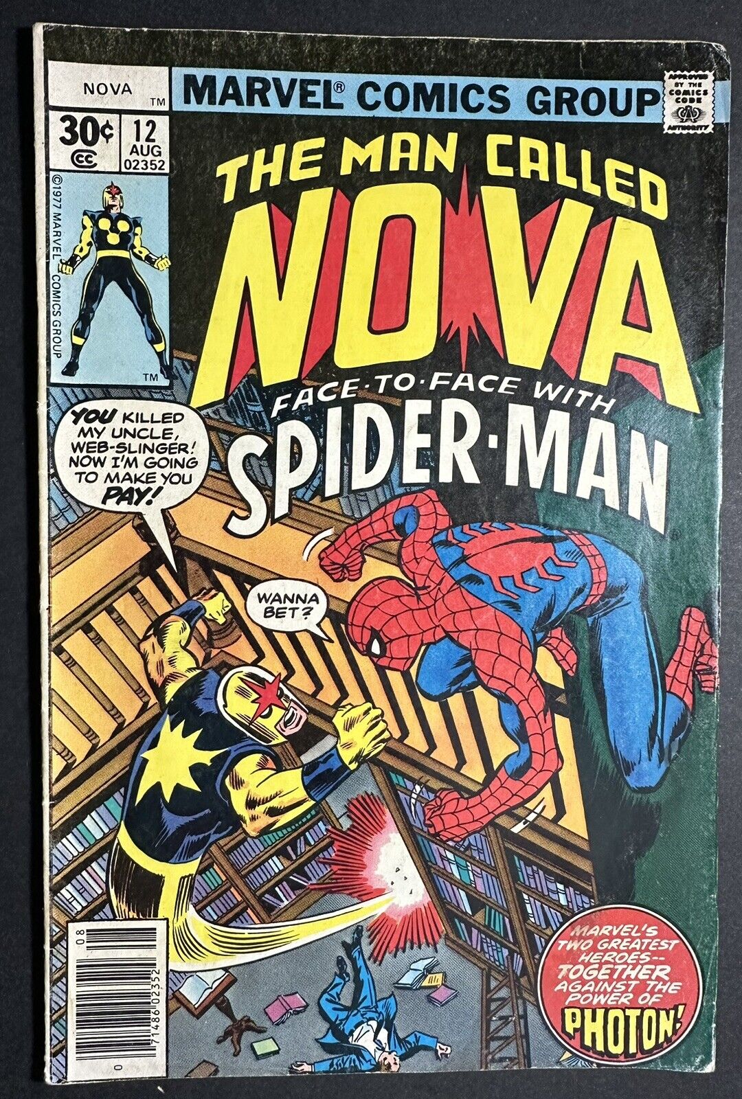The Man Called Nova #12 W/Spider-Man Against PHOTON Marvel Comics 1977