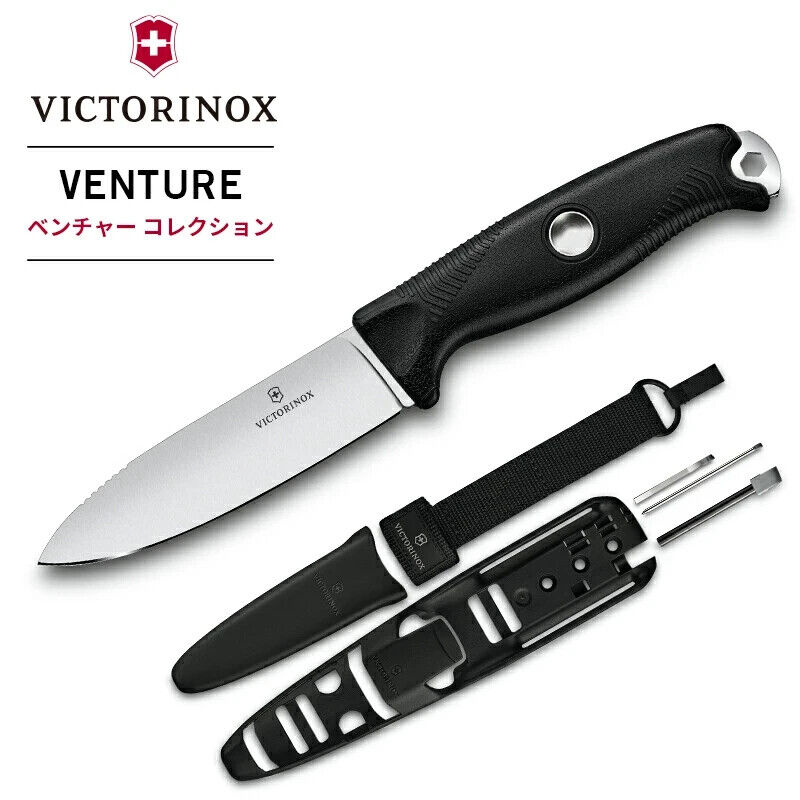 VICTORINOX Venture Pro Black Swiss Army Fixed Blade Knife Multi Tool JPN NEW FS
