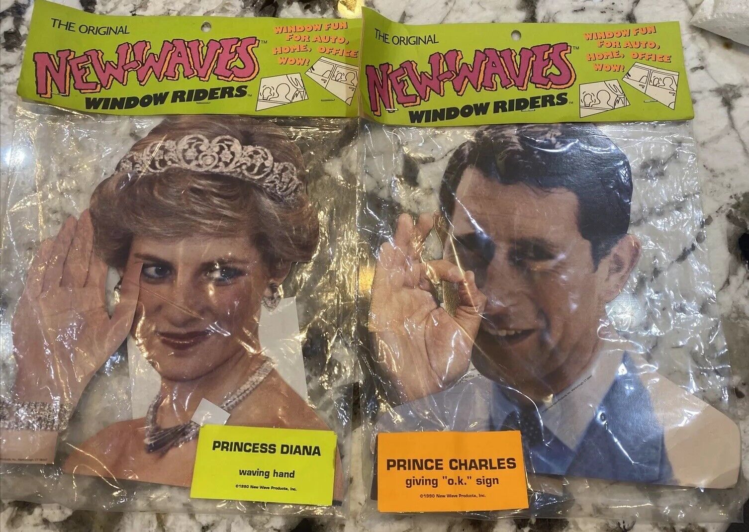 Vintage 1990 New-Waves Window Riders  Princess Diana & Prince Charles Sealed