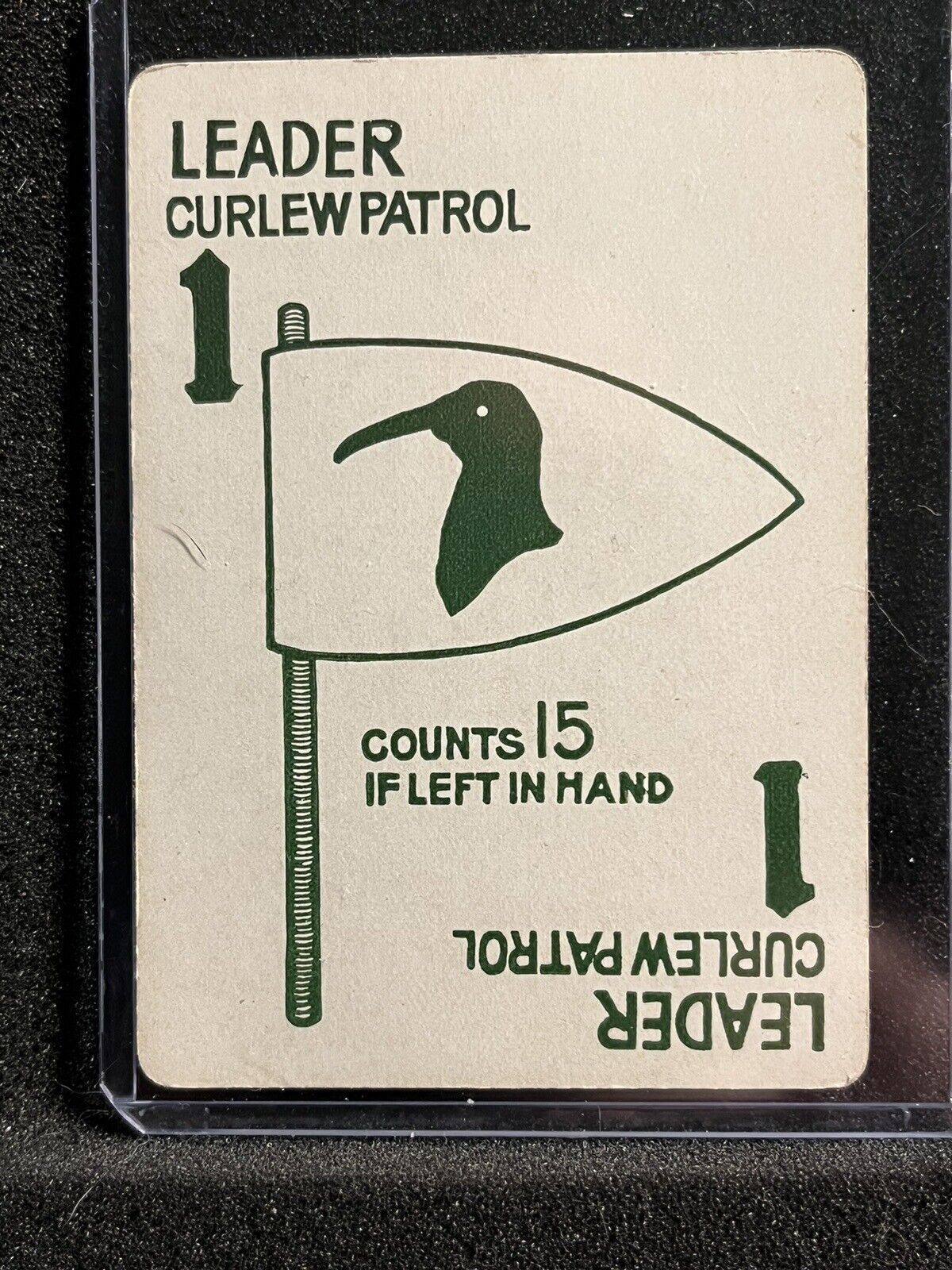 Vintage 1910’s Parker Brothers Boy Scout Playing Card #1 Leader Curlew Patrol