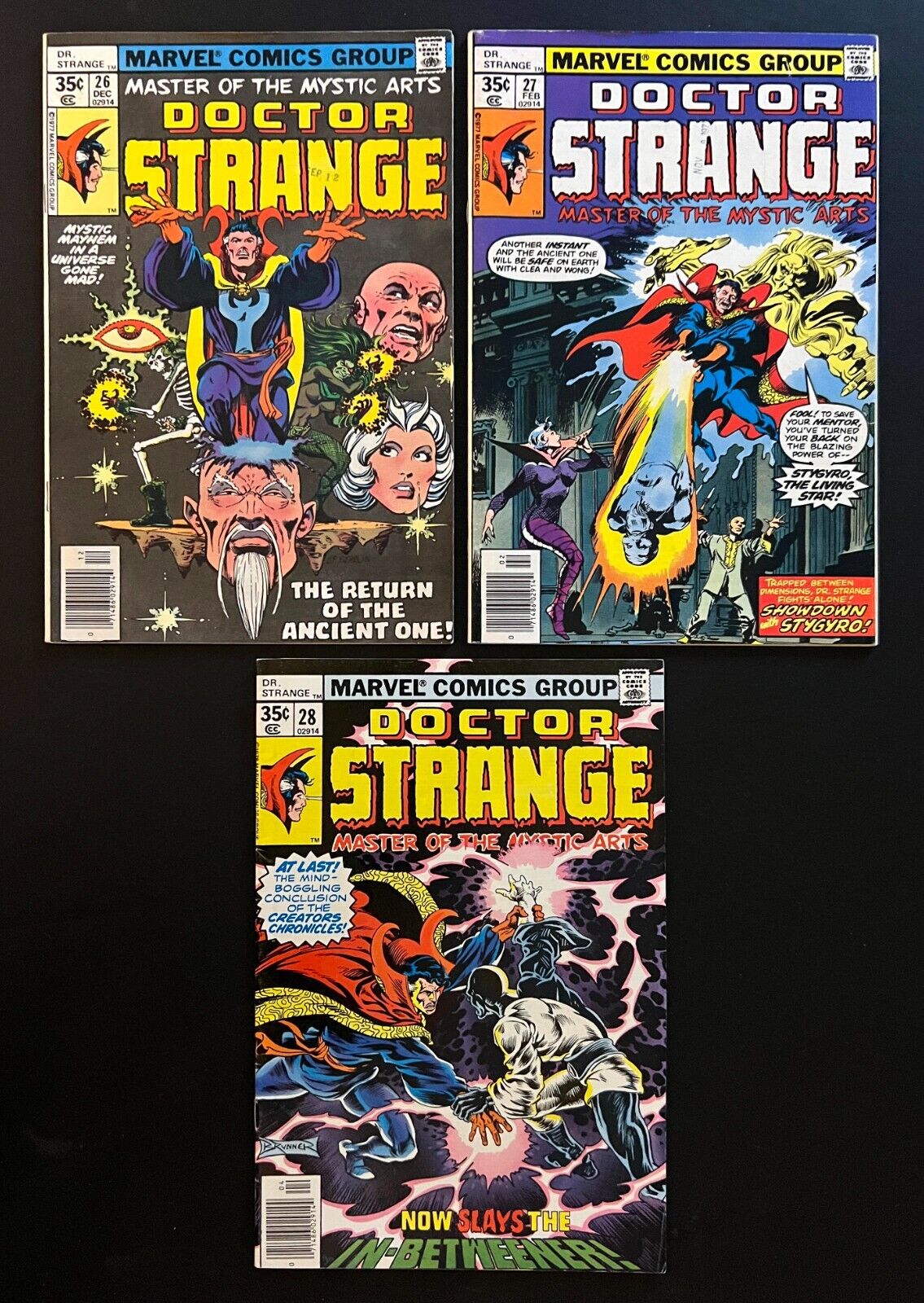DOCTOR STRANGE #26, 27, 28 In-Betweener & Ancient One Appearances Marvel 1977